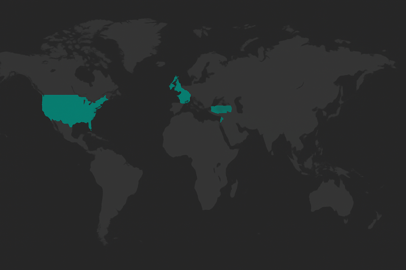 World map showing partner locations